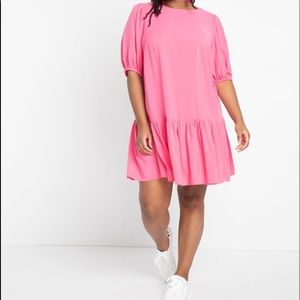 Tie Back Puff Sleeve Dress
